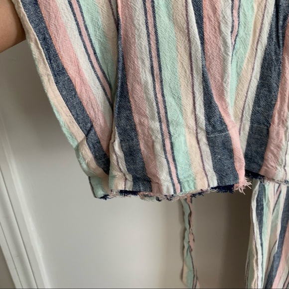 Cloth & Stone by Anthropologie Cropped Multicolor Striped Jumpsuit Size L - Picture 9 of 11